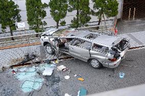3 dead, 2 injured after car drives off parking garage in Yokosuka