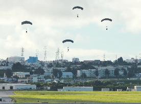 Parachuting drill at Okinawa base