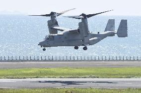Troubled Osprey leaves Oita airport