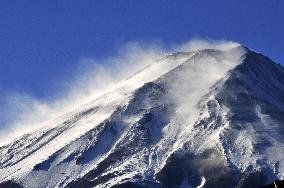 Snow smoke on Mt. Fuji