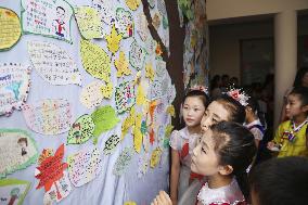 Children's artwork exhibition in Pyongyang