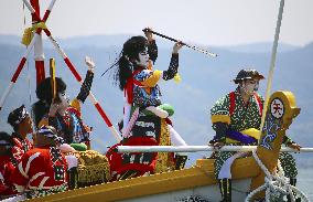 Boat procession festival in western Japan