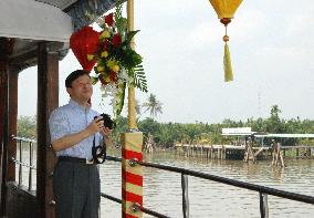 Crown Prince Naruhito visits Mekong River in Vietnam