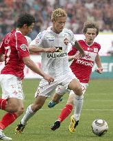 Honda plays against Spartak Moscow