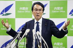 New economy minister Ishihara attends press conference