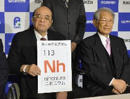 Atomic element 113 officially named "nihonium"