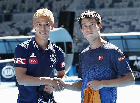 Kei Nishikori and Keisuke Honda