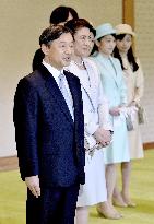 Japanese imperial family with art award recipients