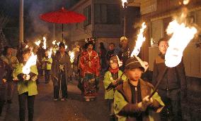 Man as bride, woman as groom event in Japan