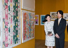 Prince Fumihito visits Moomin exhibition