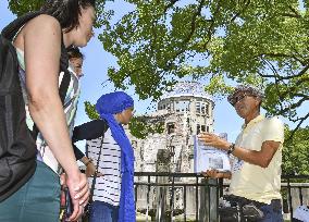 Tourist guide for A-bomb Dome in Hiroshima