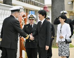 Prince Akishino, Princess Kiko visit navy facility in Chile