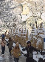 Winter weather brings snow in Sapporo