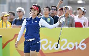 Japan's Oyama competes in women's golf at Rio