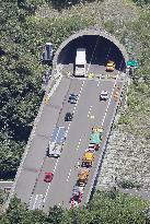 More than 10 injured in expressway tunnel pileup in central Japan