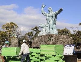 Repaint of Peace Statue in Nagasaki
