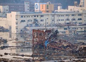 A day after tsunami in Minamisanriku