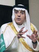 Saudi Arabian foreign minister meets with reporters in Tokyo