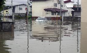 Heavy rain brings flooding to Asahikawa in Hokkaido