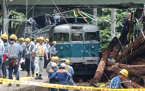 11 injured as train derails in Wakayama Pref.