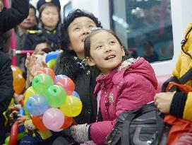 New metro cars with video screens start running in N. Korean capital