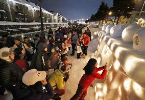 Candlelight and snow festival at Otaru Canal
