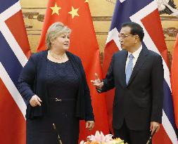 Norwegian prime minister in China