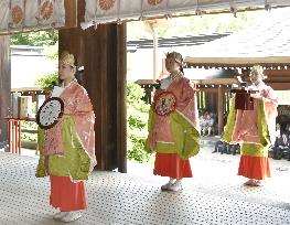Clock festival held at shrine celebrating Japan's 1st timepiece