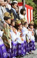Children's parade at western Japan temple