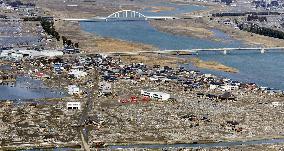 Tsunami-hit area in northeastern Japan