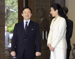 Crown Prince Naruhito leaves for Sweden