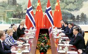 China's Xi, Norwegian PM meet in Beijing