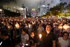 H.K. commemorates the 1989 Tiananmen massacre in China