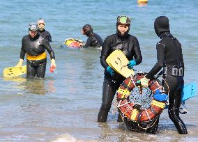 Female ama divers gather in Toba