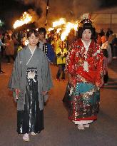 Man as bride, woman as groom event in Yamagata