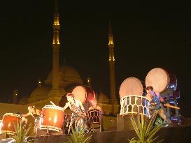 Japanese drum group performs in Cairo