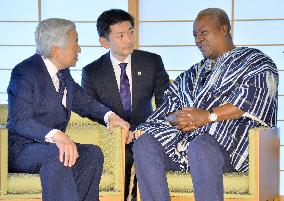 Japanese emperor meets with Ghana's president