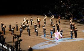 Japan's GSDF marching band takes part in Edinburgh Military Tatoo