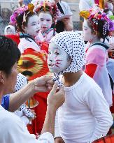 Fox dance at southwestern Japan festival