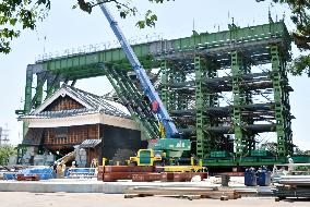 Emergency work at Kumamoto Castle's turret almost completed