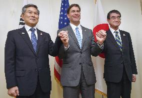 U.S., Japan, S. Korea defense chiefs