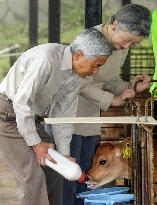 Emperor, empress visit Japan's first western-style dairy farm