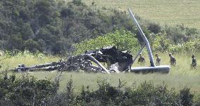 Day after U.S. military chopper crash in Okinawa