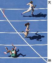 Olympic scenes: Sprinter tumbles in 400 meters