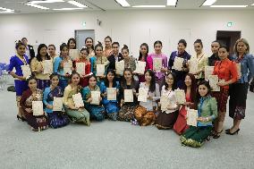 Laotian female entrepreneurs, students seek business acumen in Japan