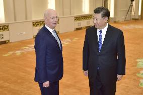 Chinese President Xi and Schwab