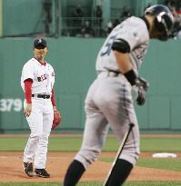 Matsuzaka struggles in shortest outing for Boston