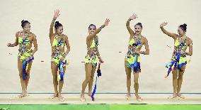 Olympics: Japan reaches rhythmic gymnastics team final