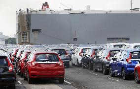 Cars at pier in Yokohama