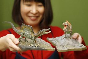 Elaborate dinosaur figurines on sale at Tokyo museum